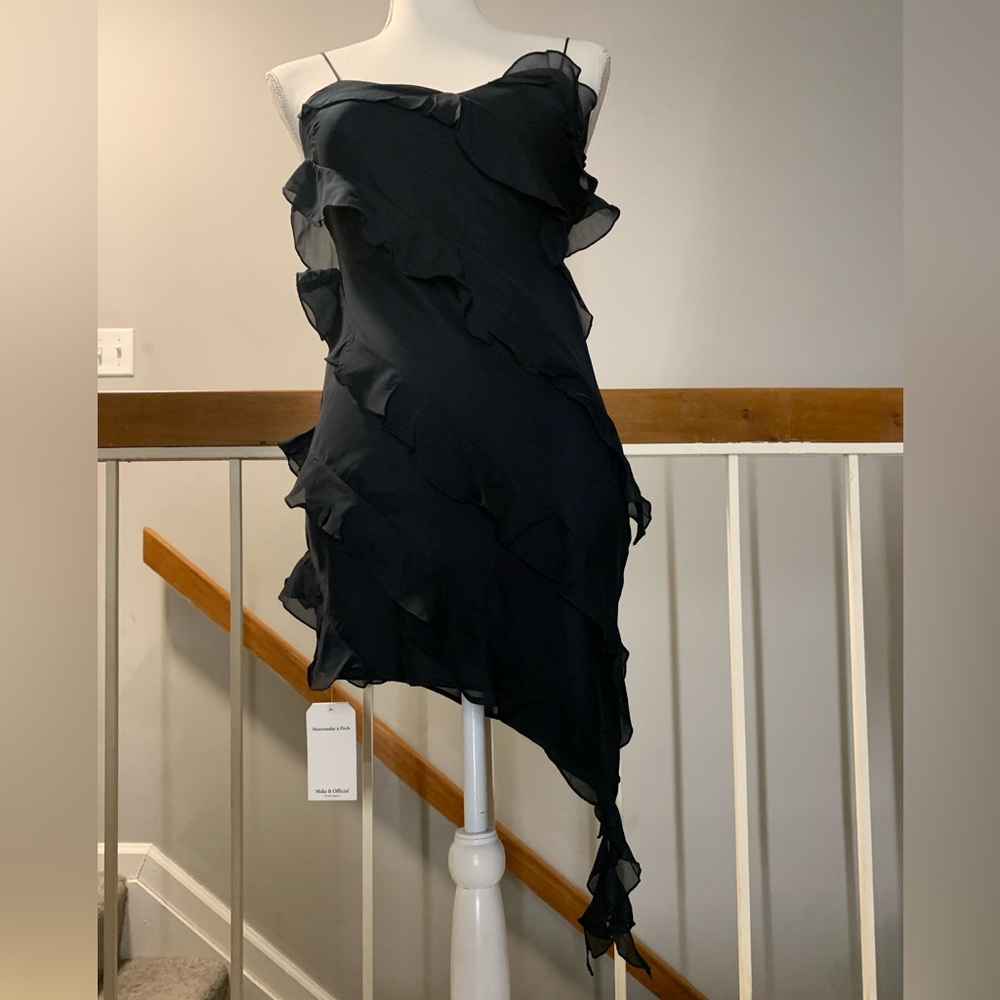 Elegant Black Ruffle Dress